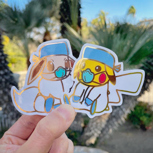 PPE-kachu and PPE-vee Foil Stickers | VINPIN x DrawMyInsides